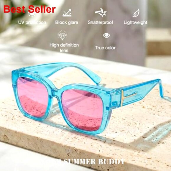 Polarized Fit Over Sunglasses Oversized Square Frame UV Protection